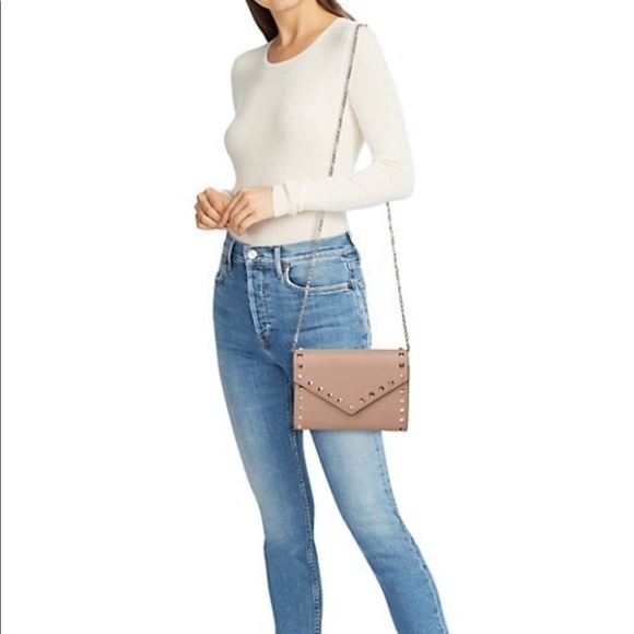 Valentino Garavani Rockstud Leather Wallet-On-Chain-Black - Picture 11 of 11